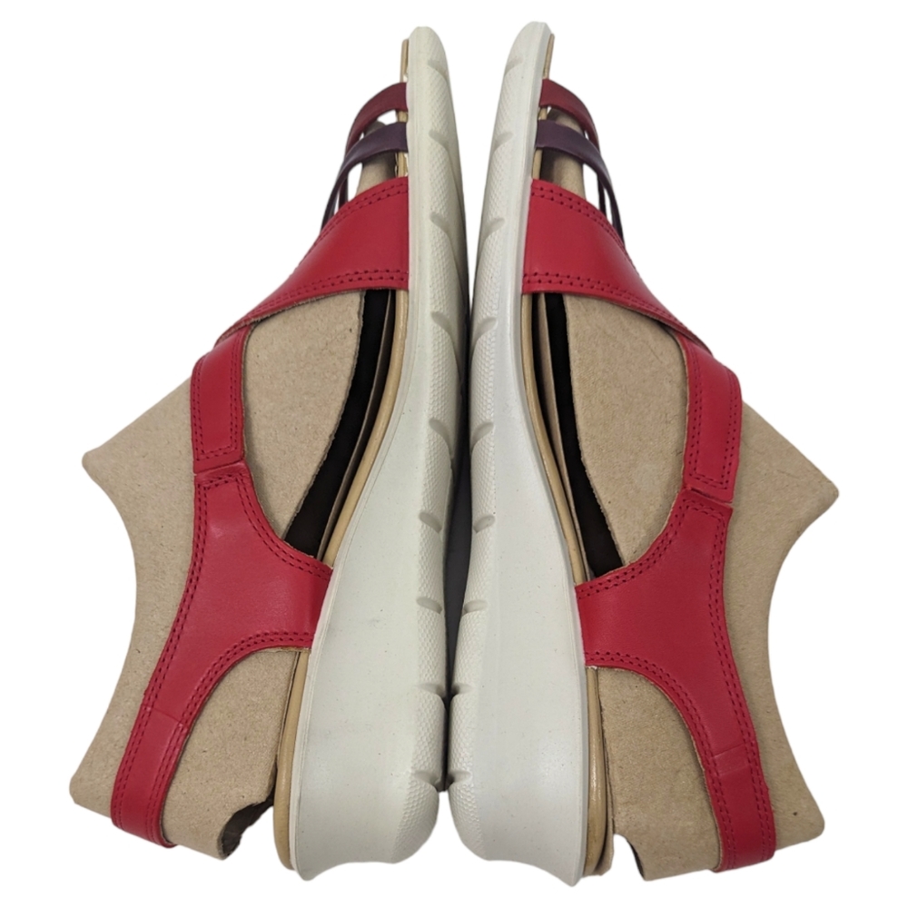 ECCO Leather Felicia Sandals NEW Womens 42 11 11.5 Red Strappy Velcro Closure - Picture 11 of 14